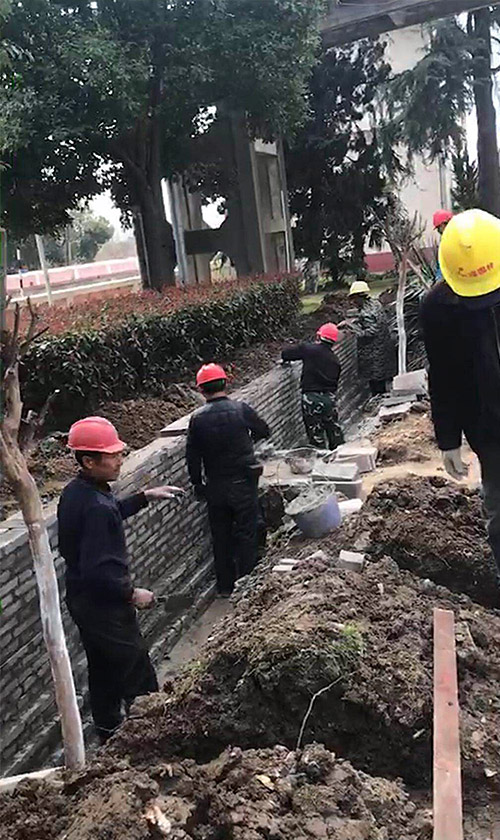 揚州市江都區(qū)邵北船閘砌景觀墻02